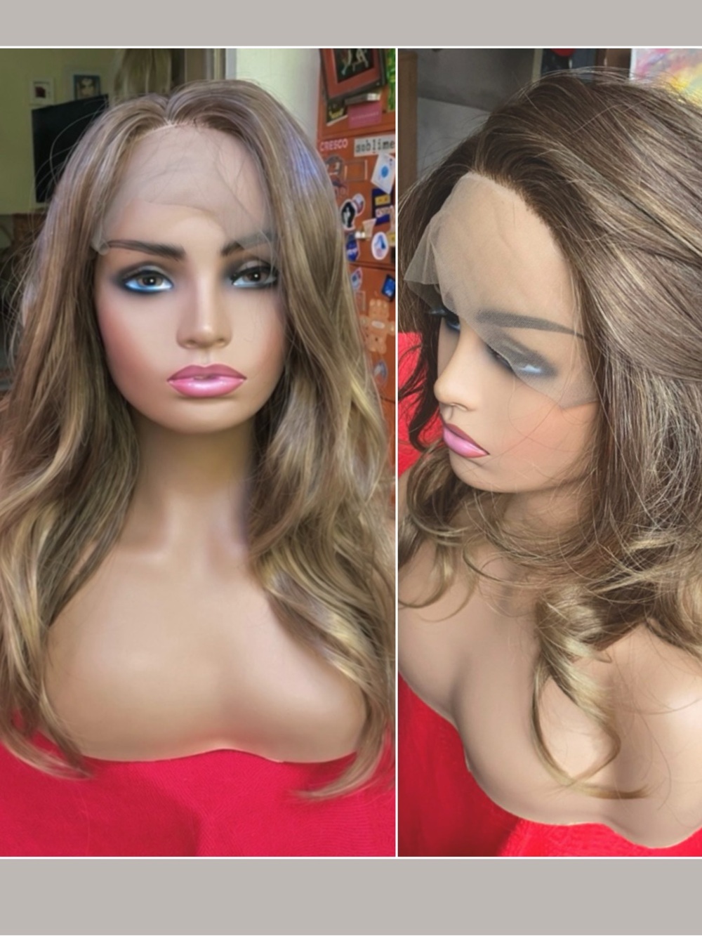 Lace front Brown blonde layered very realistic wig
